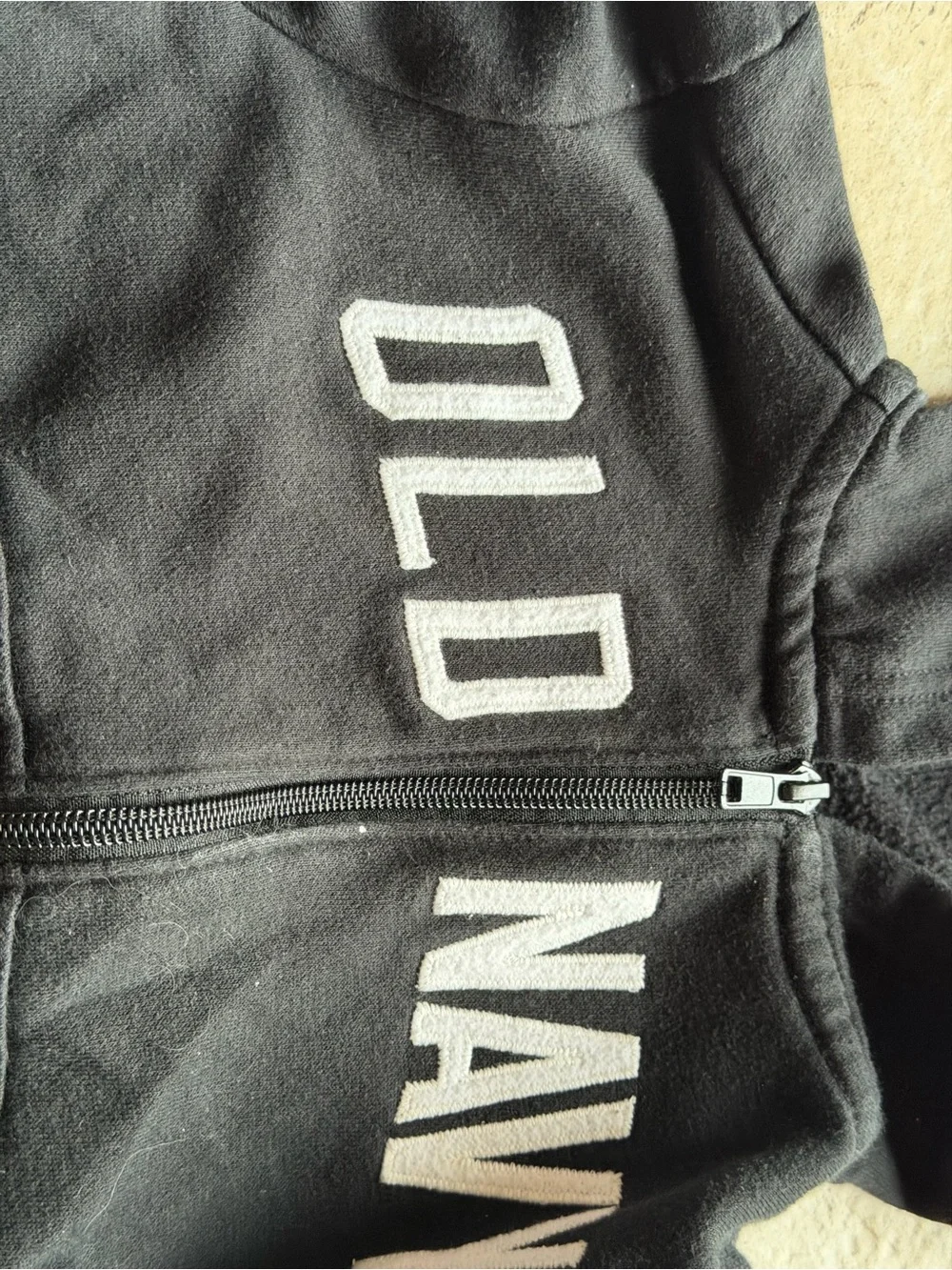 Old Navy Black Zip-Up Hoodie with White Logo